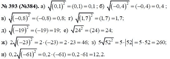 Ответ к задаче № 393 (384) - Ю.Н. Макарычев, гдз по алгебре 8 класс